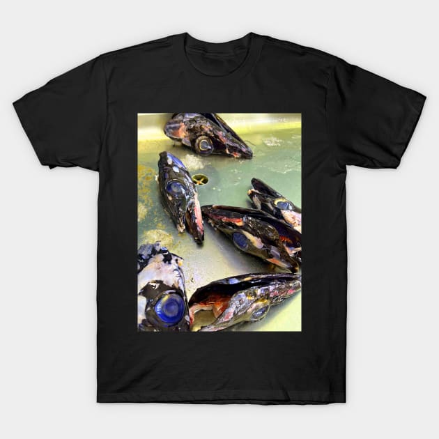 Fish Heads Butcher Market Dead Fish, Gutted Cooking Cooks Sushi T-Shirt by Anticulture